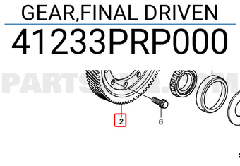 Honda 41233PRP000 GEAR,FINAL DRIVEN
