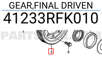 Honda 41233RFK010 GEAR,FINAL DRIVEN