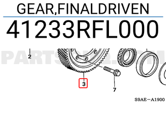 Honda 41233RFL000 GEAR,FINALDRIVEN