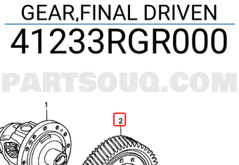 Honda 41233RGR000 GEAR,FINAL DRIVEN