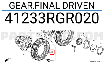 Honda 41233RGR020 GEAR,FINAL DRIVEN