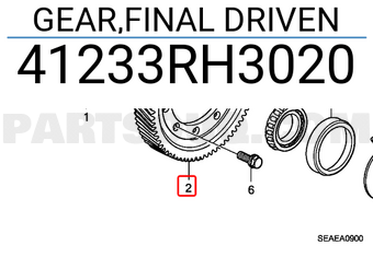 Honda 41233RH3020 GEAR,FINAL DRIVEN