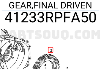 Honda 41233RPFA50 GEAR,FINAL DRIVEN