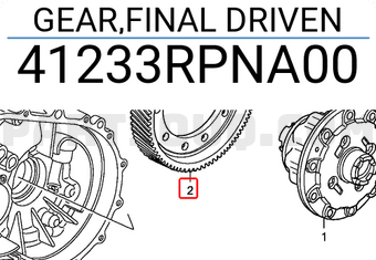 Honda 41233RPNA00 GEAR,FINAL DRIVEN