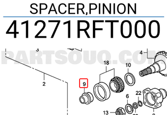 Honda 41271RFT000 SPACER,PINION