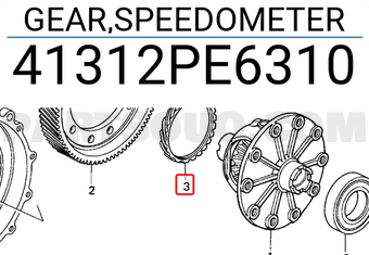 Honda 41312PE6310 GEAR,SPEEDOMETER