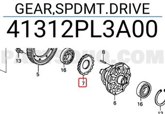 Honda 41312PL3A00 GEAR,SPDMT.DRIVE