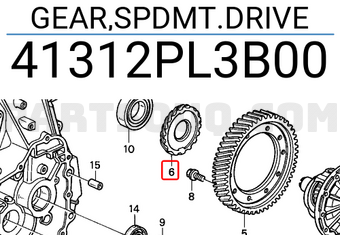 Honda 41312PL3B00 GEAR,SPDMT.DRIVE