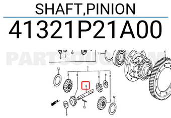 Honda 41321P21A00 SHAFT,PINION
