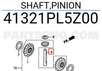 Honda 41321PL5Z00 SHAFT,PINION