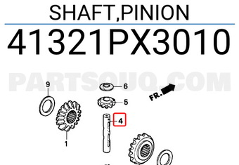 Honda 41321PX3010 SHAFT,PINION