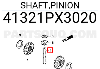 Honda 41321PX3020 SHAFT,PINION