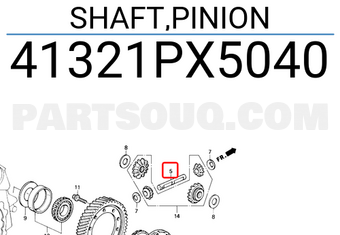 Honda 41321PX5040 SHAFT,PINION