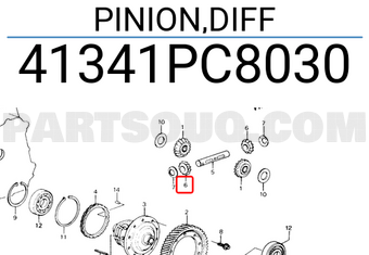 Honda 41341PC8030 PINION,DIFF