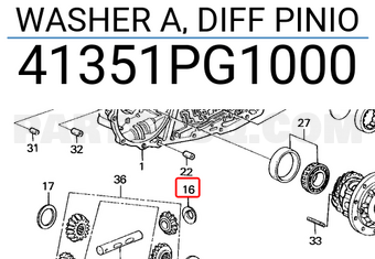 Honda 41351PG1000 WASHER A, DIFF PINIO