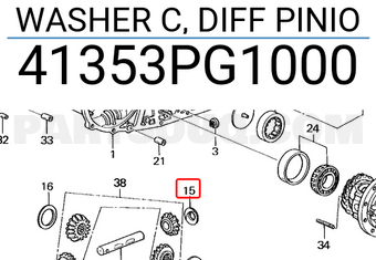 Honda 41353PG1000 WASHER C, DIFF PINIO