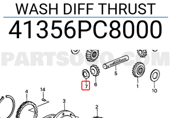 Honda 41356PC8000 WASH DIFF THRUST