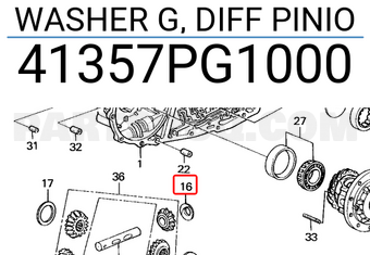 Honda 41357PG1000 WASHER G, DIFF PINIO
