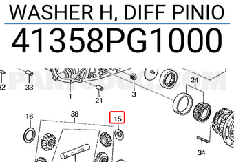 Honda 41358PG1000 WASHER H, DIFF PINIO