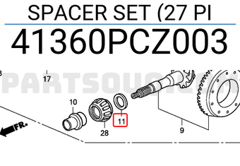 Honda 41360PCZ003 SPACER SET (27 PI