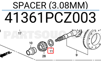 Honda 41361PCZ003 SPACER (3.08MM)