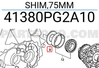 Honda 41380PG2A10 SHIM,75MM