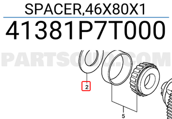Honda 41381P7T000 SPACER,46X80X1