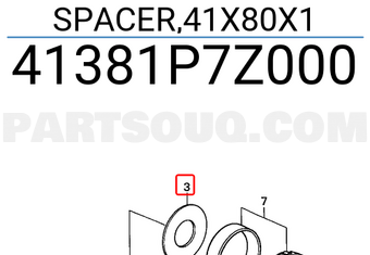 Honda 41381P7Z000 SPACER,41X80X1