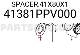 Honda 41381PPV000 SPACER,41X80X1