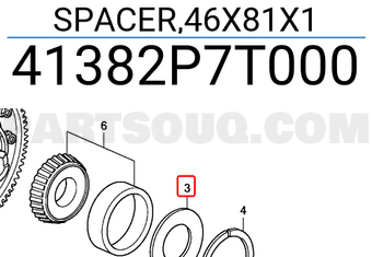Honda 41382P7T000 SPACER,46X81X1