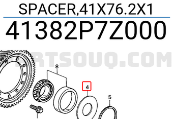 Honda 41382P7Z000 SPACER,41X76.2X1