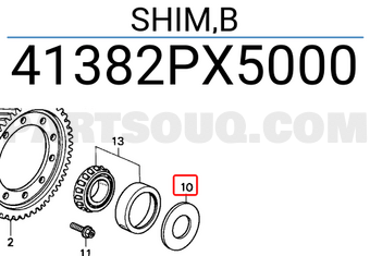 Honda 41382PX5000 SHIM,B