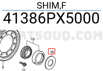 Honda 41386PX5000 SHIM,F