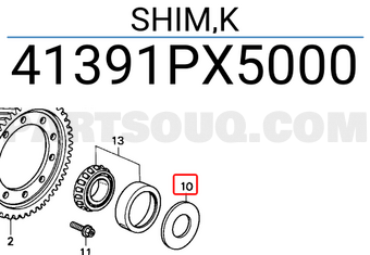 Honda 41391PX5000 SHIM,K