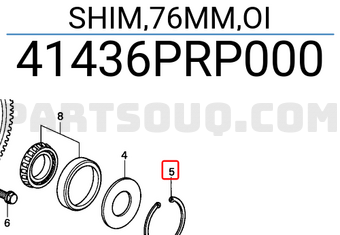 Honda 41436PRP000 SHIM,76MM,OI