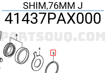 Honda 41437PAX000 SHIM,76MM J