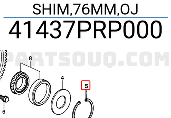 Honda 41437PRP000 SHIM,76MM,OJ