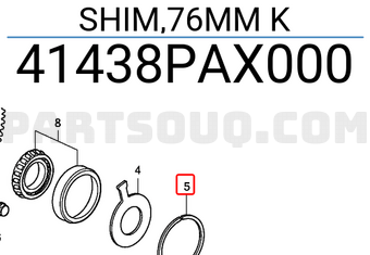 Honda 41438PAX000 SHIM,76MM K