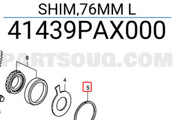 Honda 41439PAX000 SHIM,76MM L