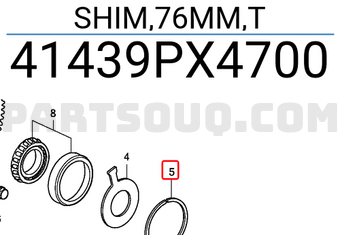 Honda 41439PX4700 SHIM,76MM,T