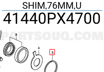 Honda 41440PX4700 SHIM,76MM,U