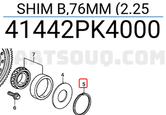 Honda 41442PK4000 SHIM B,76MM (2.25