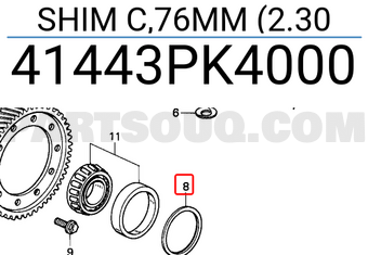 Honda 41443PK4000 SHIM C,76MM (2.30