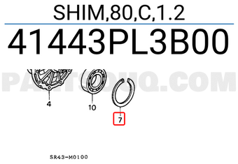 Honda 41443PL3B00 SHIM,80,C,1.2