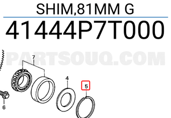 Honda 41444P7T000 SHIM,81MM G