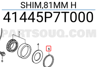 Honda 41445P7T000 SHIM,81MM H