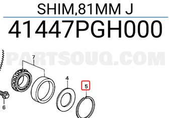 Honda 41447PGH000 SHIM,81MM J