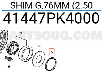 Honda 41447PK4000 SHIM G,76MM (2.50