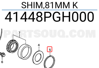 Honda 41448PGH000 SHIM,81MM K