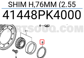 Honda 41448PK4000 SHIM H,76MM (2.55